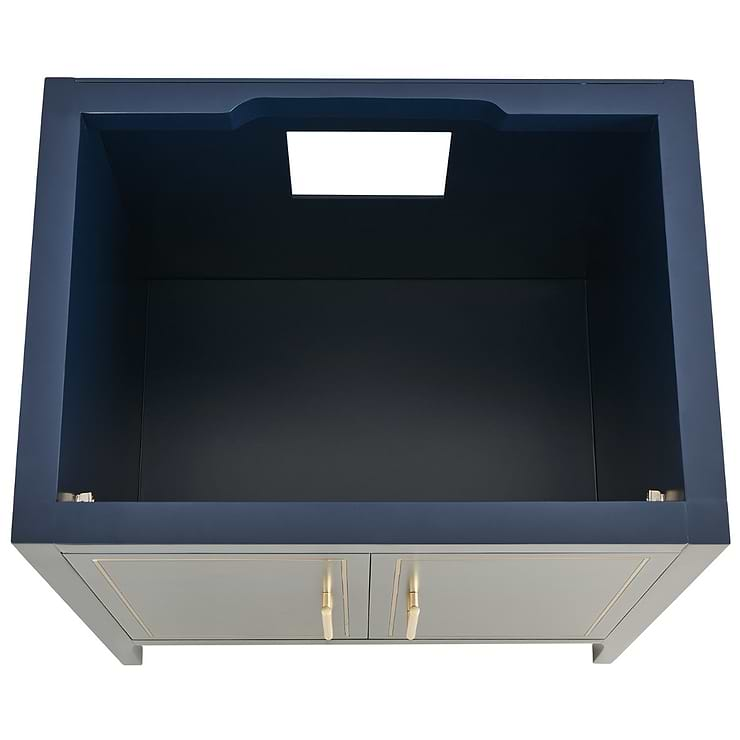 Province Navy and Gold 30" Single Vanity with Carrara Marble Top