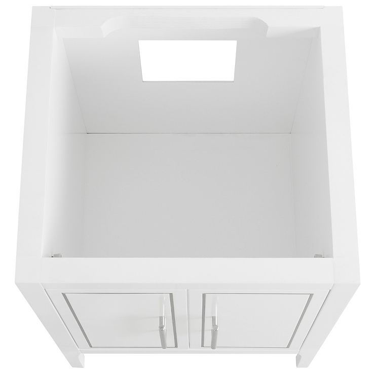 Province White and Silver 24" Single Vanity with Pure White Quartz Top