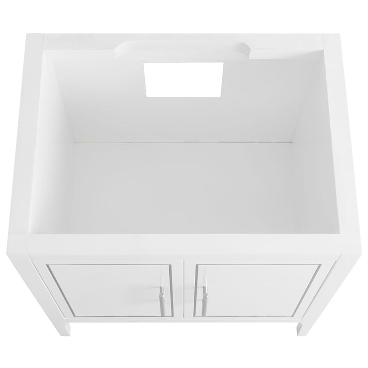 Province White and Silver 30" Single Vanity with Pure White Quartz Top