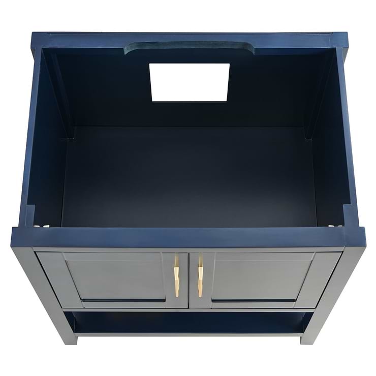 Sheraton 30" Navy Vanity with Carrara Marble Top and Ceramic Basin