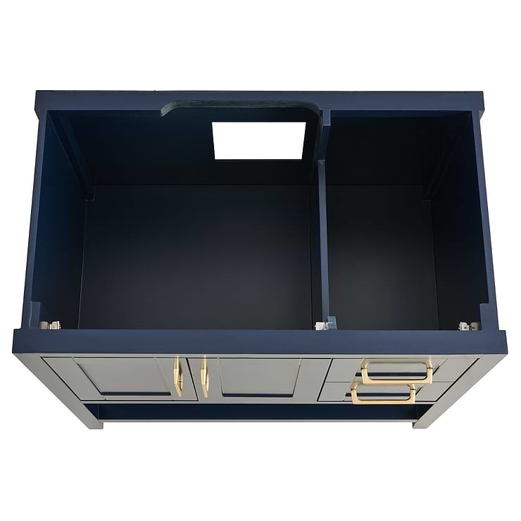 Sheraton 36" Navy Vanity with Carrara Marble Top and Ceramic Basin
