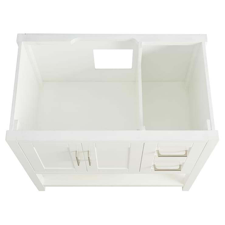 Sheraton 36" White Vanity with Carrara Marble Top and Ceramic Basin