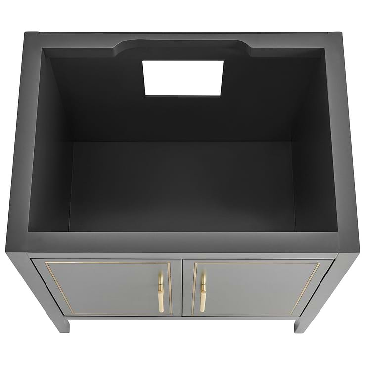 Province Charcoal and Gold 30" Single Vanity with Carrara Marble Top