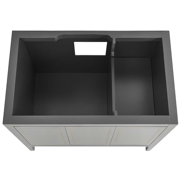 Province Charcoal and Gold 36" Single Vanity with Pure White Quartz Top