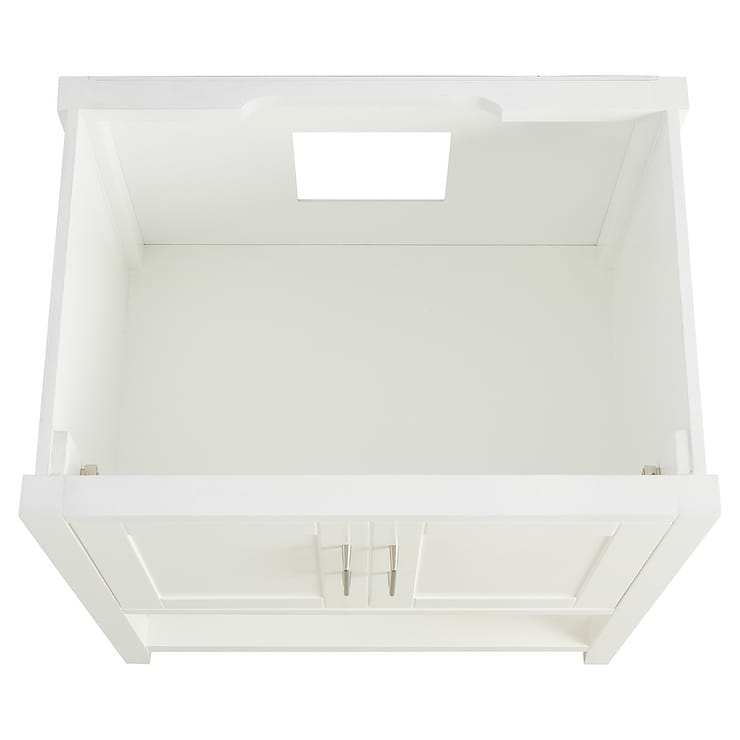 Sheraton 30" White Vanity with Carrara Marble Top and Ceramic Basin