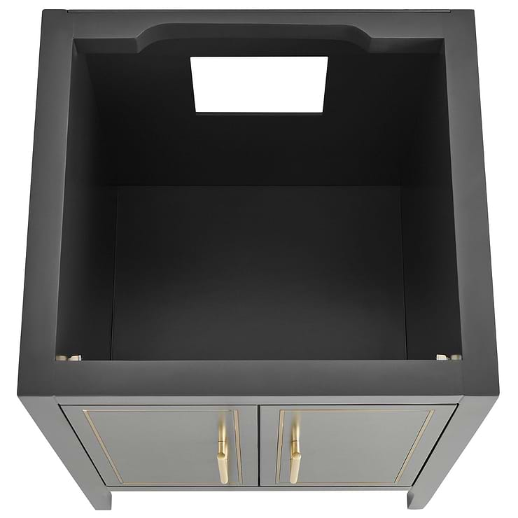 Province Charcoal and Gold 24" Single Vanity with Carrara Marble Top