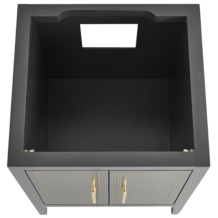 Province Charcoal and Gold 24" Single Vanity with Pure White Quartz Top