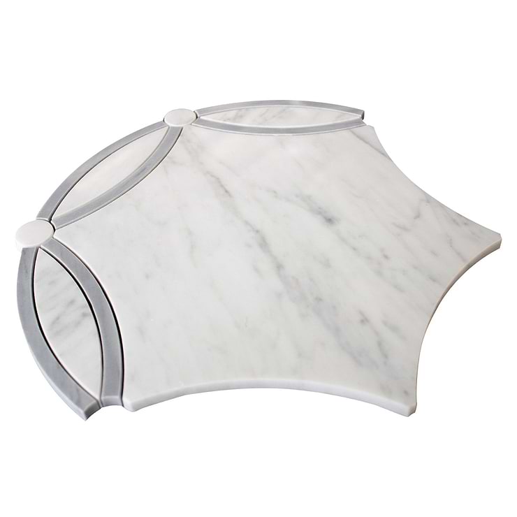 Celine Carrara White Polished Marble Mosaic Tile