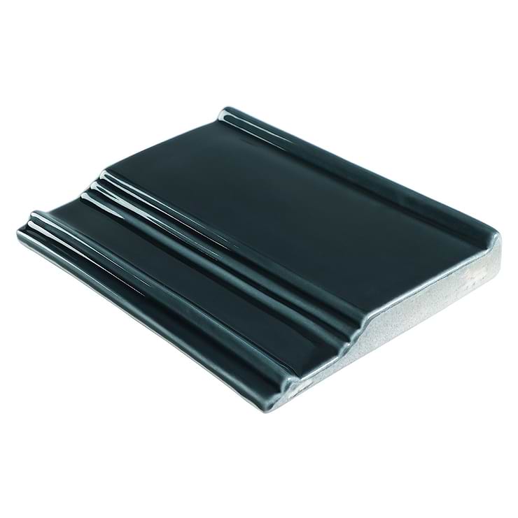 Nabi Midnight Blue Green 6x8 Crackled Glossy Glass Base Molding
