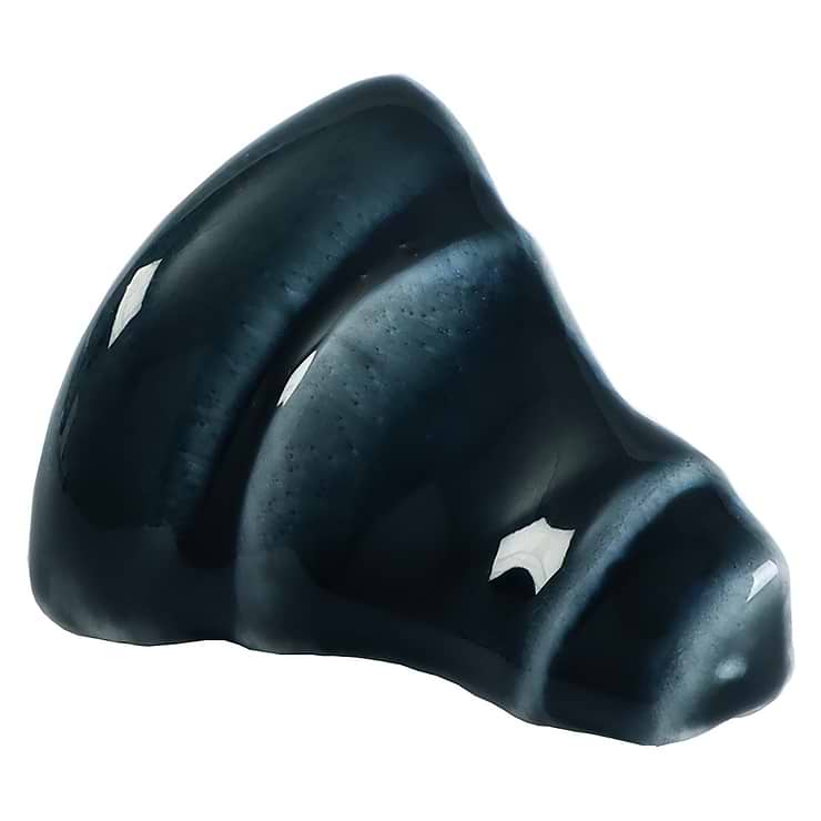 Nabi Midnight Blue Green 1x2 Crackled Glossy Glass Corner Piece for Chair Rail Liner