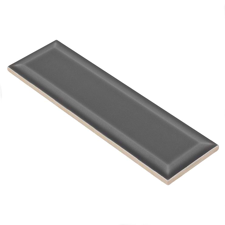 Astoria Beveled Midnight Gray 3x9 Glossy Ceramic Subway Tile