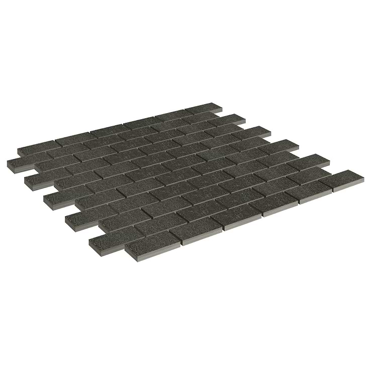 Karo Black 1X2 Porcelain Mosaic