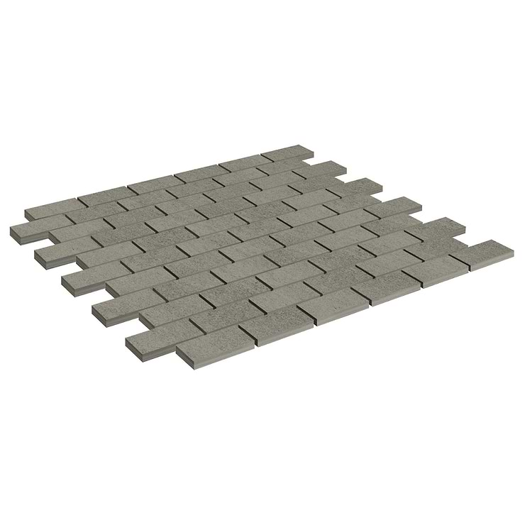 Karo Olive Gray 1X2 Matte Porcelain Mosaic