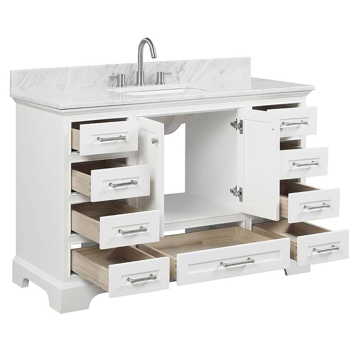 Glendale 48'' White Vanity And Marble Counter