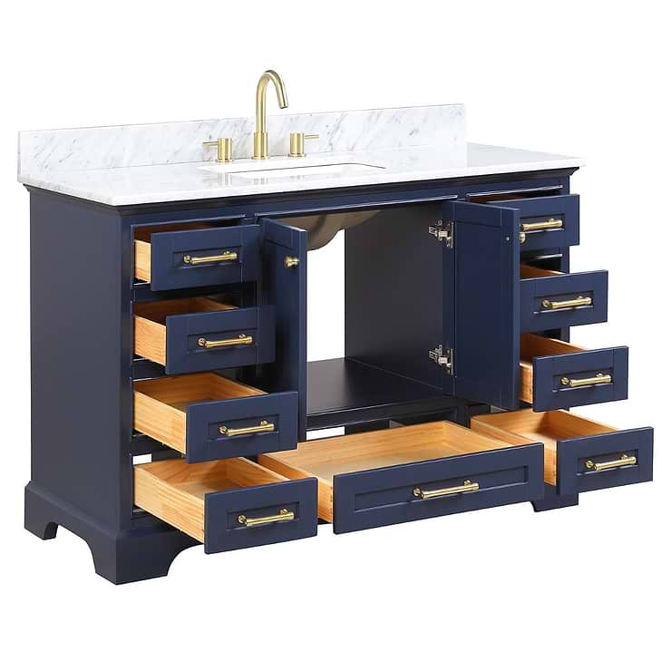 Glendale 48'' Blue Vanity And Marble Counter