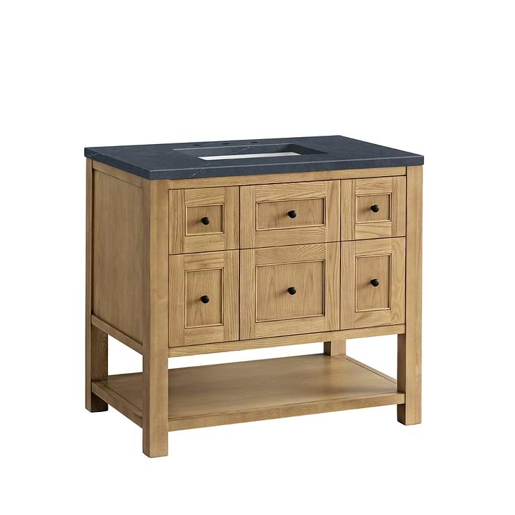 James Martin Vanities Breckenridge Light Natural Oak 36" Single Vanity with Charcoal Soapstone Quartz Top