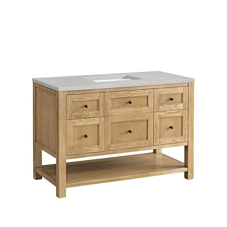 James Martin Vanities Breckenridge Light Natural Oak 48" Single Vanity with Eternal Serena Quartz Top