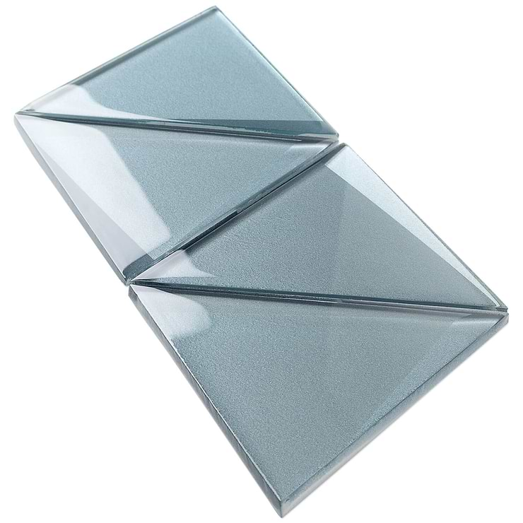 Remington Sage Beveled Triangles Glass Mosaic TIle