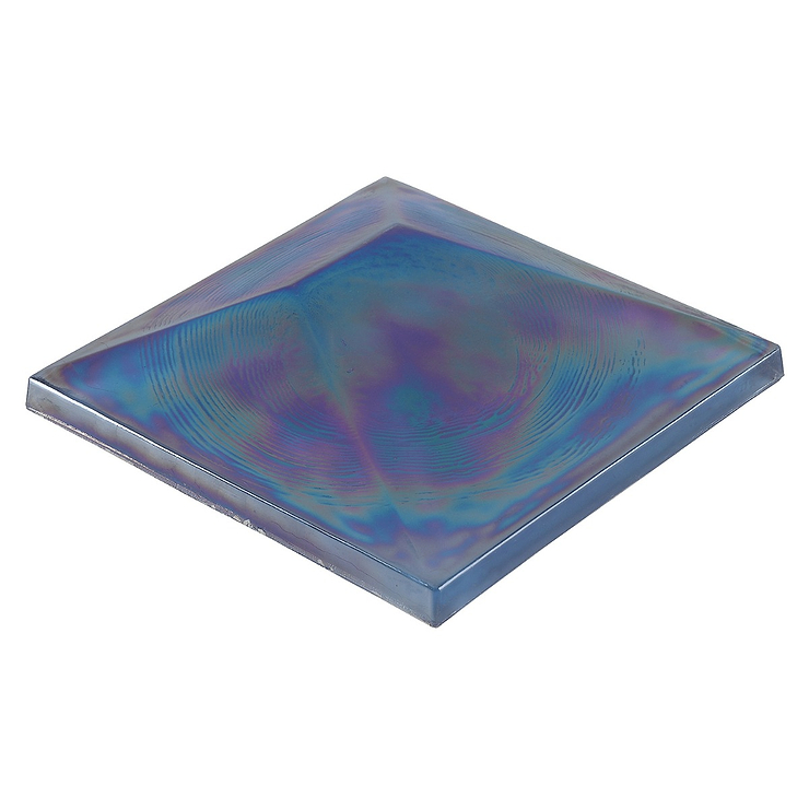 Opaline Blue Iridescent 6x6 3D Glossy Glass Tile