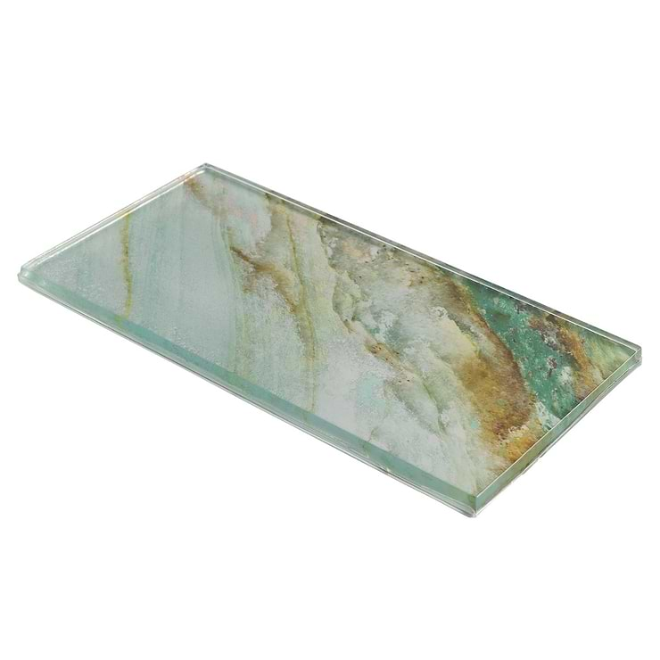 Gem Emerald Green 4x9 Polished Glass Tile