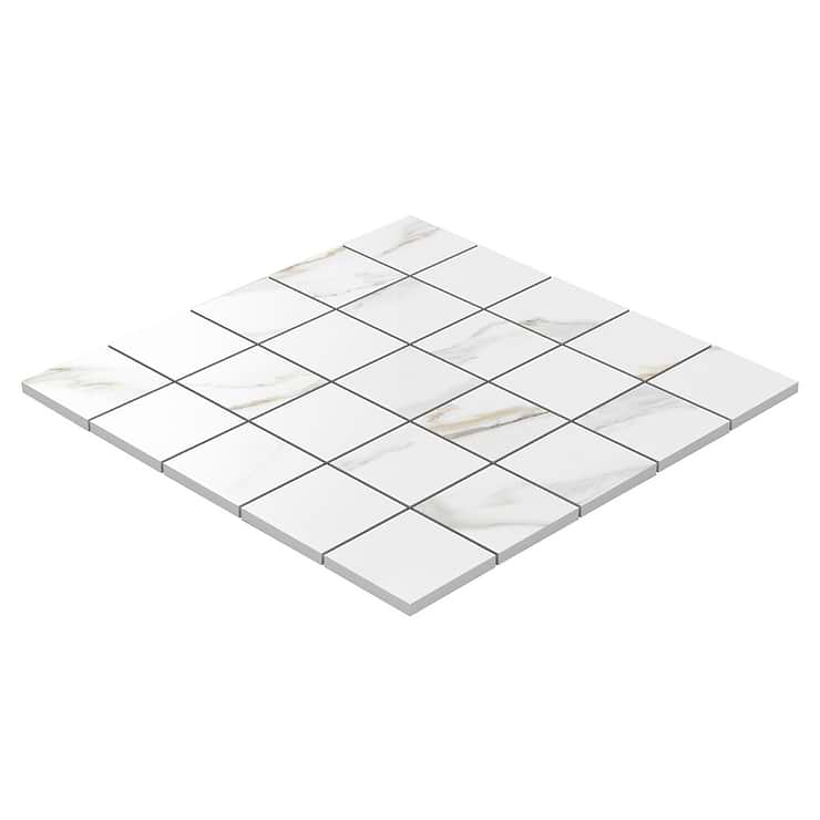 Minera Aurora Gold 2x2 Marble Look Matte Mosaic Tile