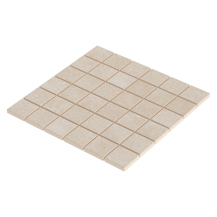 Era Crema Beige 2x2 Limestone Look Matte Porcelain Mosaic Tile