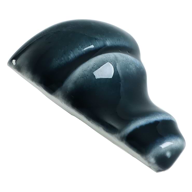 Nabi Midnight Blue Green 1x2 Crackled Glossy Glass Corner Piece for Chair Rail Liner