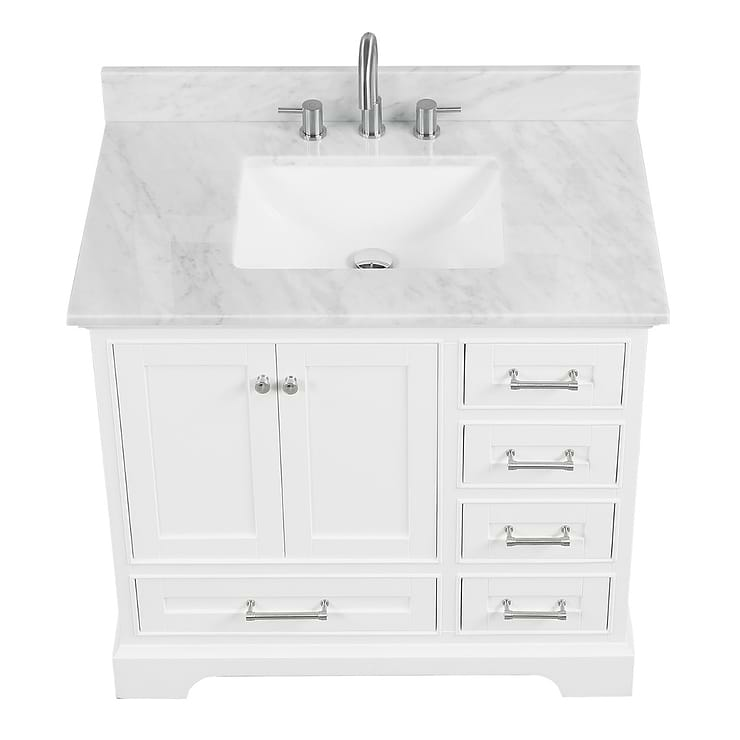 Glendale 36'' White Vanity And Marble Counter