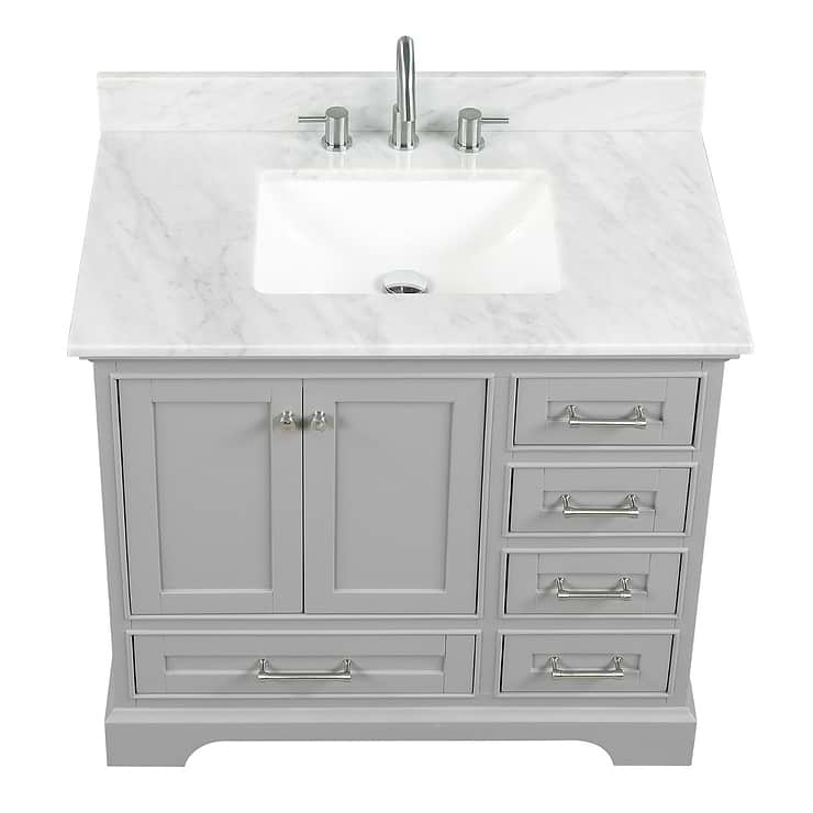 Glendale 36'' Gray Vanity And Marble Counter