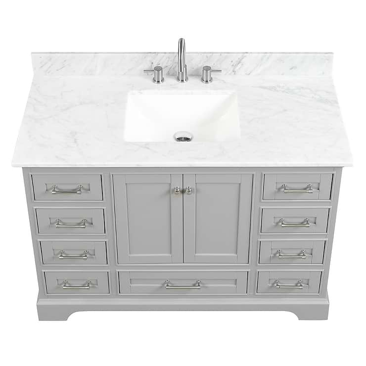 Glendale 48'' Gray Vanity And Marble Counter