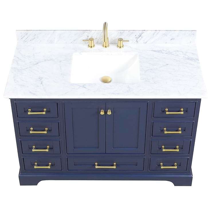 Glendale 48'' Blue Vanity And Marble Counter