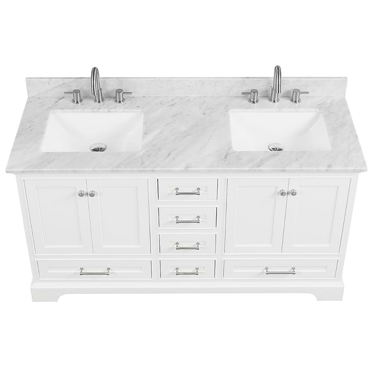 Glendale 60'' White Vanity And Marble Counter