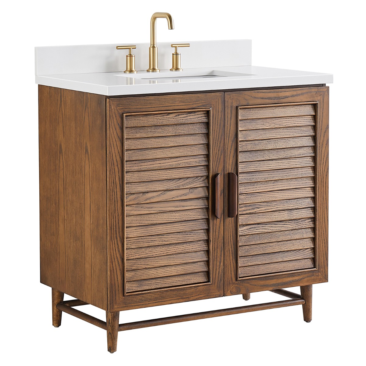 Lowell Dark Walnut 36" Single Vanity with Pure White Quartz Top