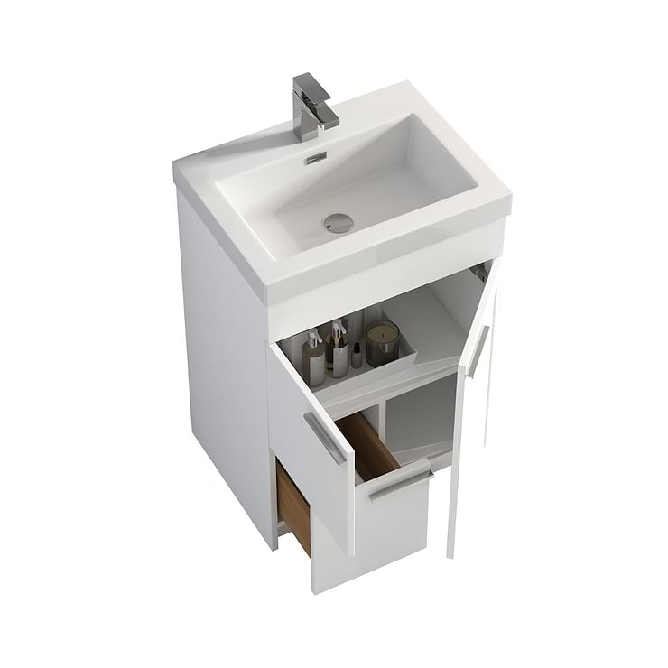 Mona White 24'' Vanity with Acrylic Counter