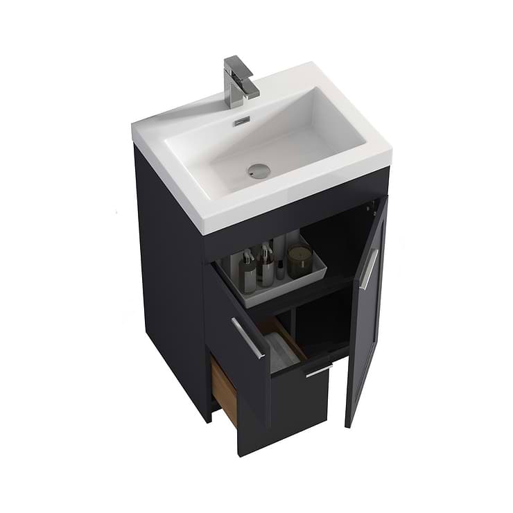 Mona Charcoal Gray 24'' Vanity with Acrylic Counter