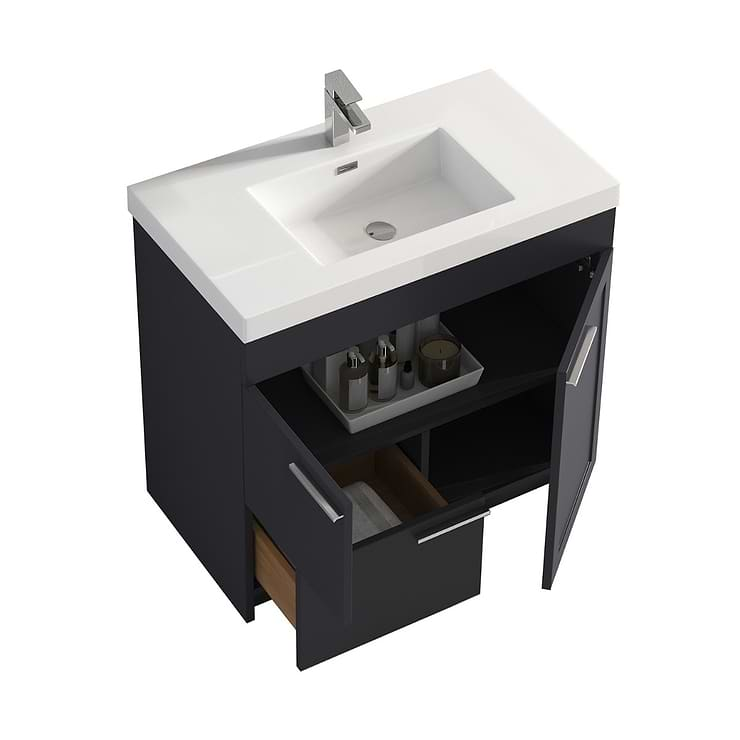 Mona 36" Charcoal Gray Vanity And Counter