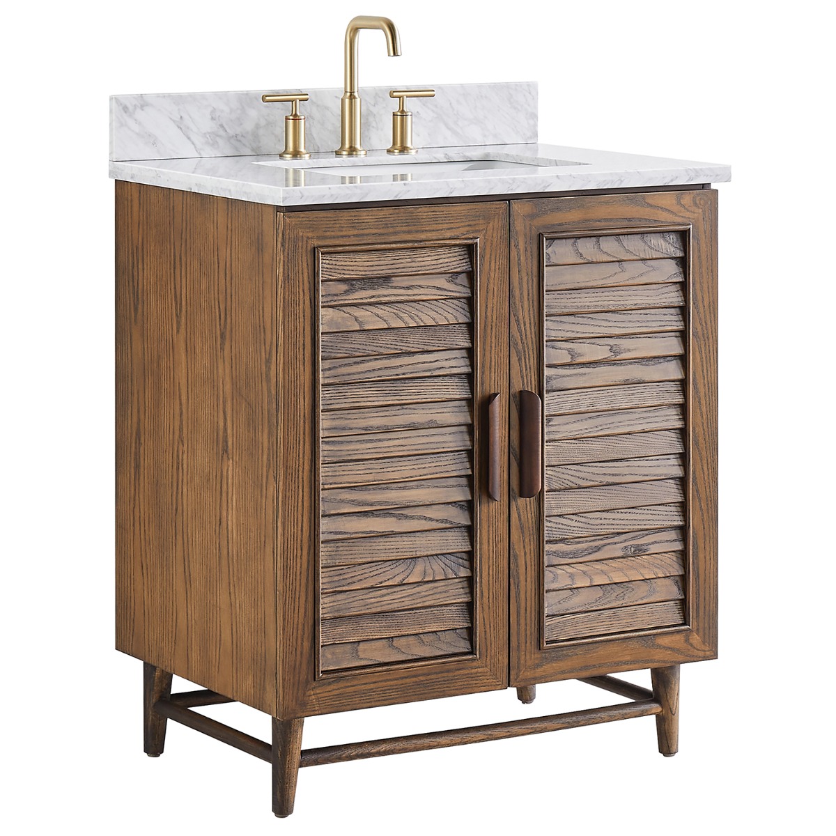 Lowell Dark Walnut 30" Single Vanity with Carrara Marble Top