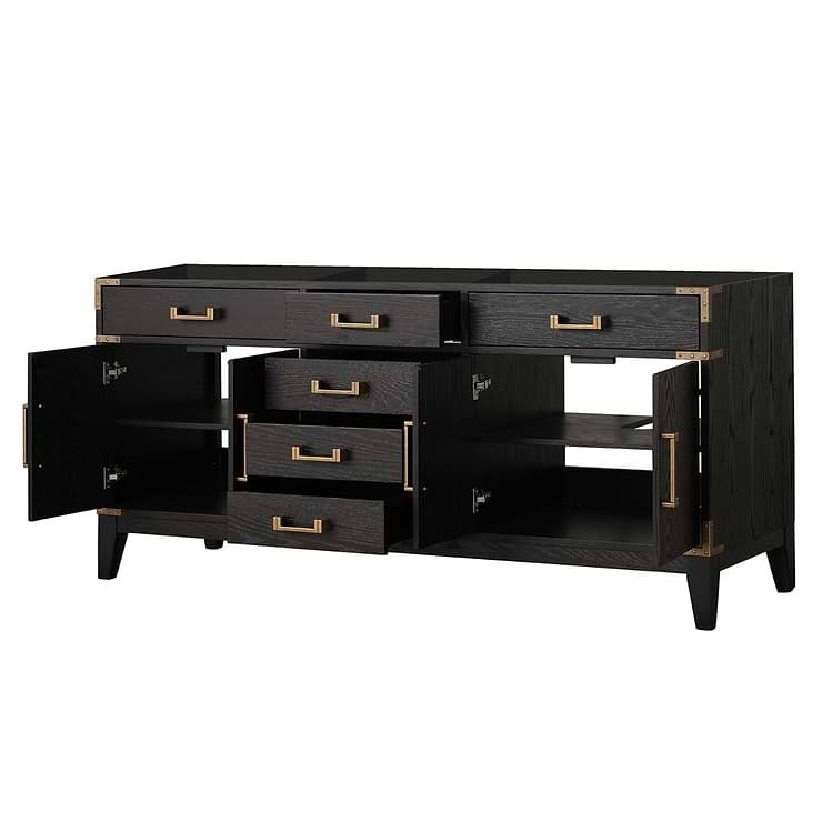 Aiden Black Oak 72" Single Vanity without Top