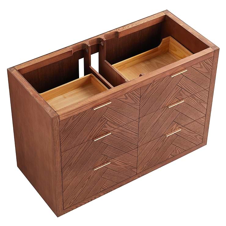 Marilyn 48" Woodgrain Vanity with Carrara Marble Top and Ceramic Basin