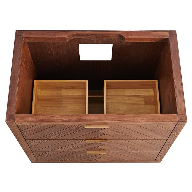 Marilyn 36" Woodgrain Vanity with Pure White Quartz Top and Ceramic Basin