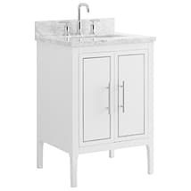 Province White and Silver 24" Single Vanity with Carrara Marble Top 