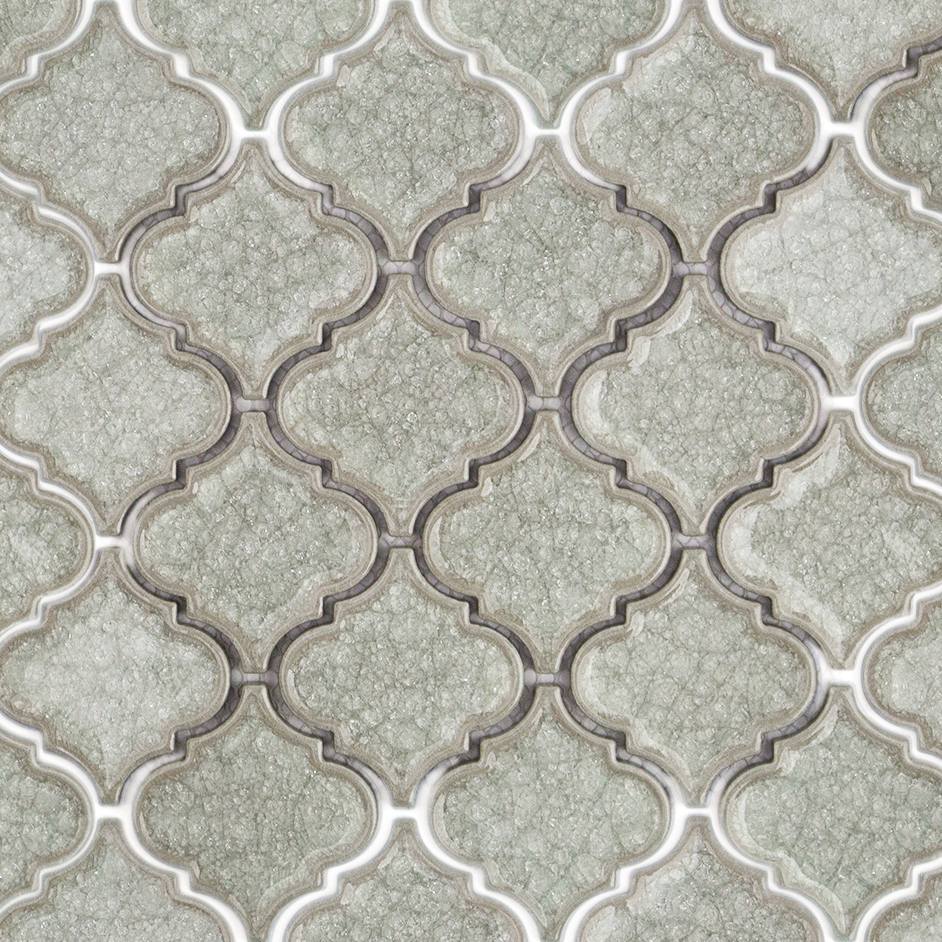 Roman Frosty Morning Arabesque Glass Polished Mosaic Wall Tile