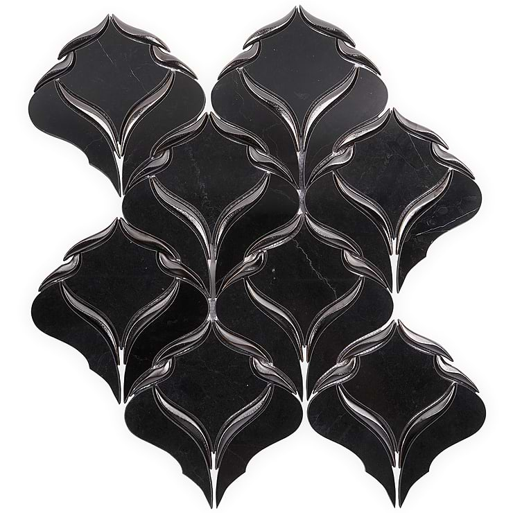 Valentina Black Jade Polished Marble Mosaic Tile