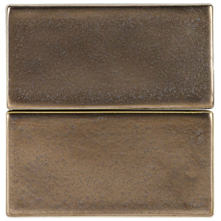 Nabi Subway Metallic Copper Brown 3x6 Matte Glass Tile