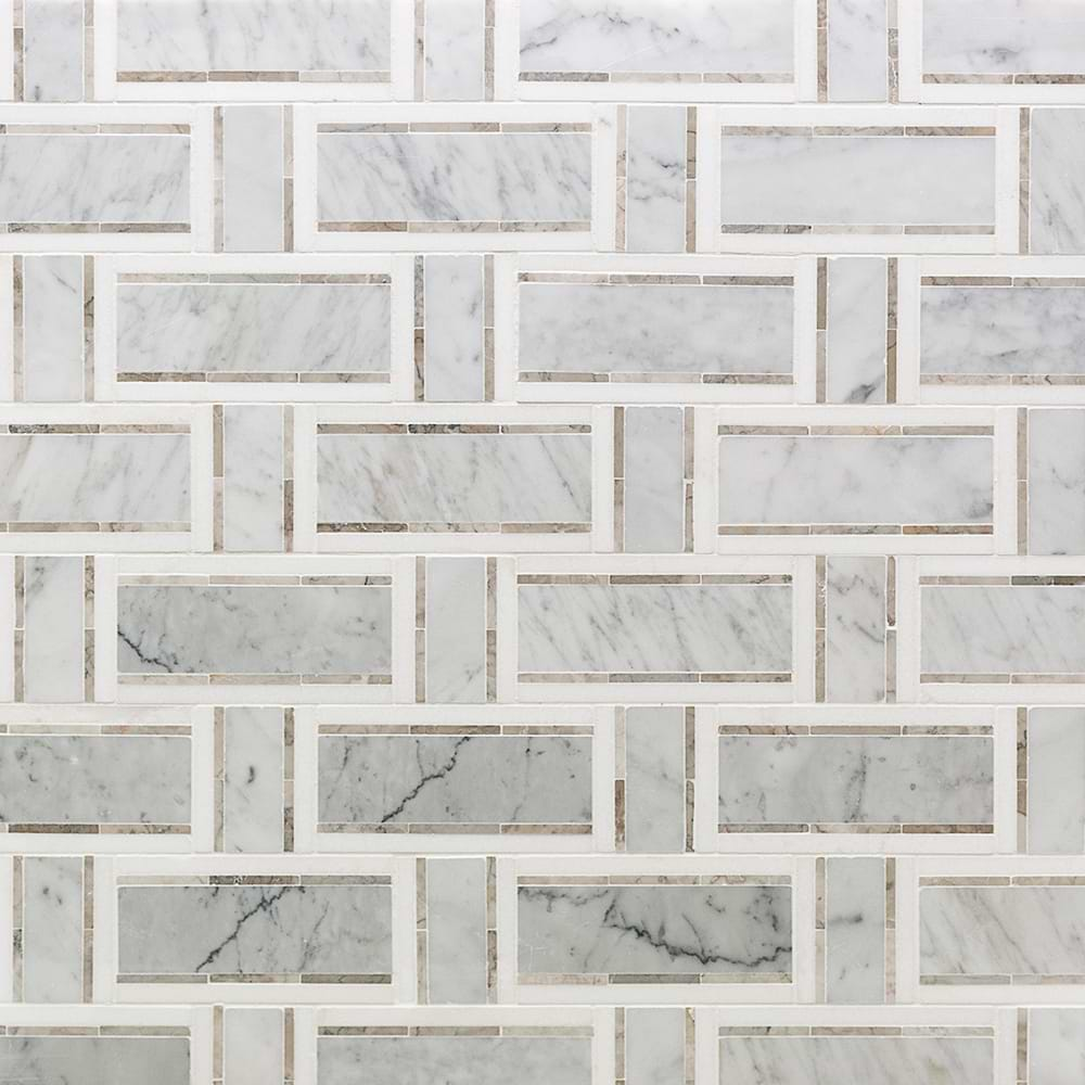 Esplanade French Linen Polished Marble Mosaic Tile