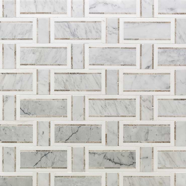 Esplanade French Linen Polished Marble Mosaic Tile