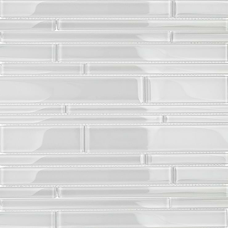 Loft Spa Super White Tuscany Pattern Glass Polished Mosaic Tile