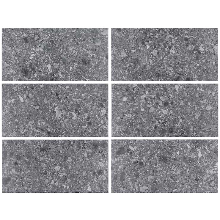 Rizo LVT Charcoal Black 12x24 Glue Down Luxury Vinyl Tile 