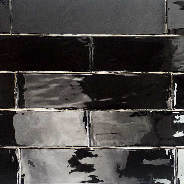 Lancaster 3x12 Noir Polished Ceramic Tile