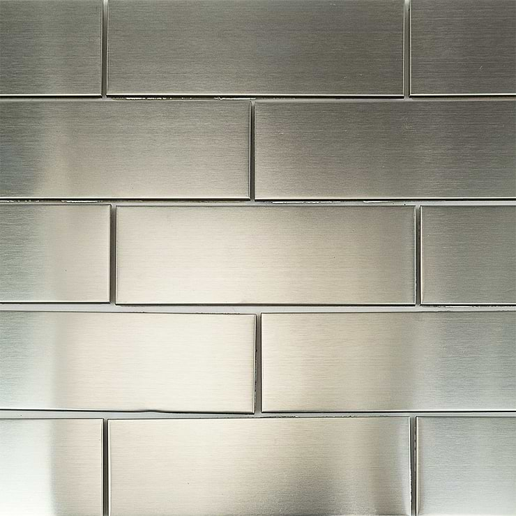 Stainless Steel 2x6 Matte Subway Tile